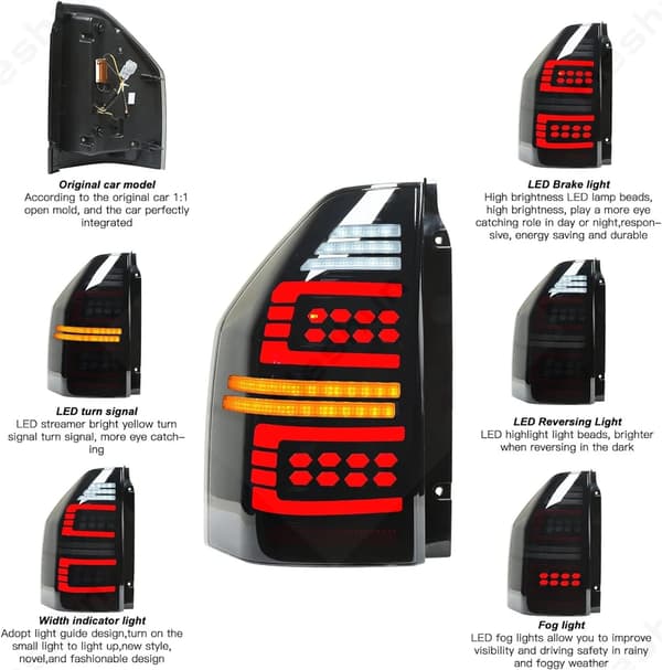LED Baglygter, Dynamisk Signal, Vandtæt Design,Røg