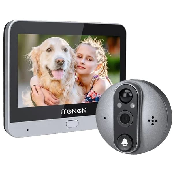 Videodörrklocka, 3MP Kamera, Tvåvägsljud,Silver