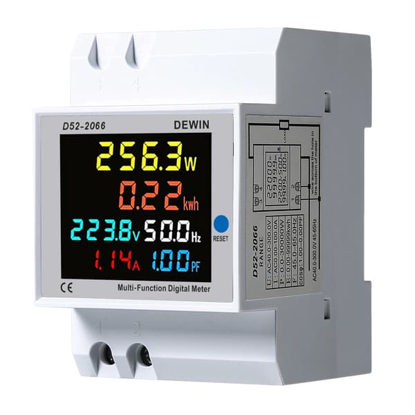 Elektrisk energimåler, LCD-display, indbygget strømtransformator,AC 40V-300V