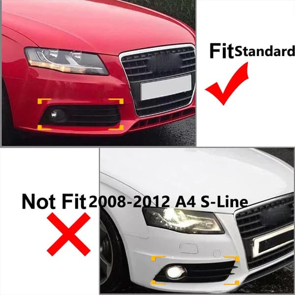 Dimljuslock, ABS-plast, 55 cm längd, 21 cm bredd, 14 cm höjd, passar Audi A4 B8 (2009-2012)
