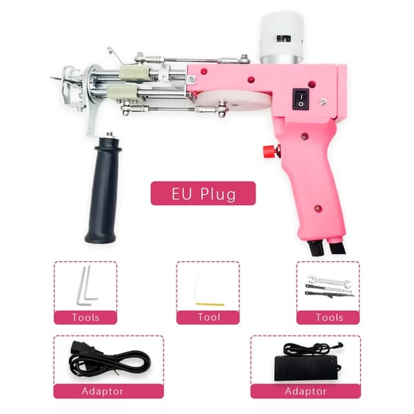 Tuftningspistol startpaket, trimmerfunktion, DIY-verktyg, Rosa