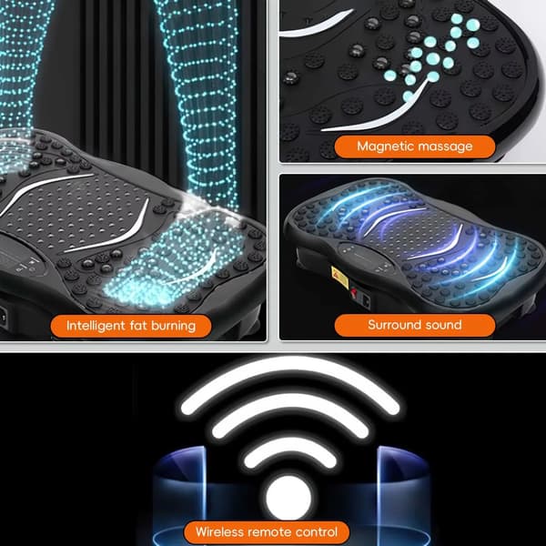 Vibrationsplade, 99 hastighedsniveauer, Bluetooth-højttaler,sort