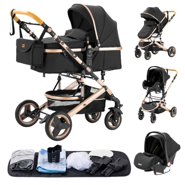 Bæresele, 3 i 1 Design, Nem Sammenfoldning,H530 SORT