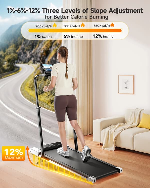 Löpband, Justerbara Armstöd, Smart App Kontroll,Toputure TP6