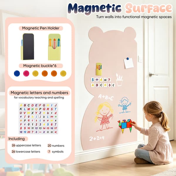 Magnetisk väggdekal, barnvänlig design, enkel installation,Rosa