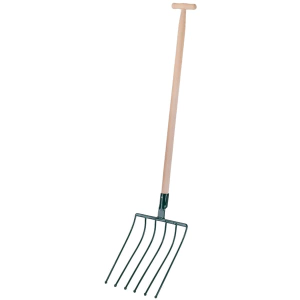 Gabelgaffel, Metal Konstruktion, 140 cm Længde, 6 Tænder, Flad-Spids Design, Alsidig til Høst