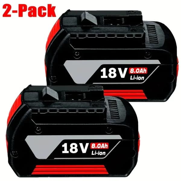 Uppladdningsbart batteri, 18V, 8.0Ah kapacitet,2st batteri 8.0AH