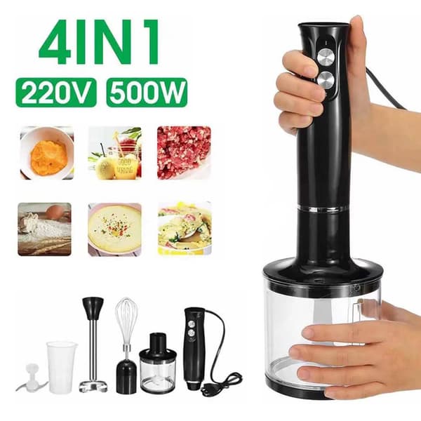 Handmixare, Dubbel Hastighetskontroll, Mångsidig Matberedning,500W   4 i 1