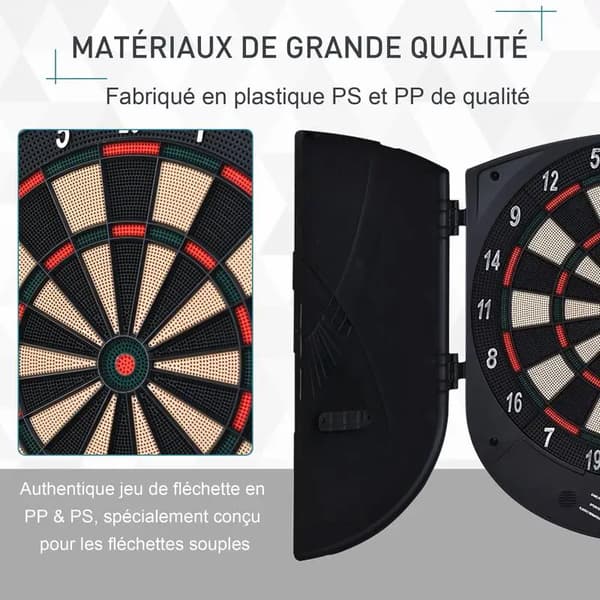 Darttavla, Stöder upp till 8 spelare, LCD-display och högtalare,svart