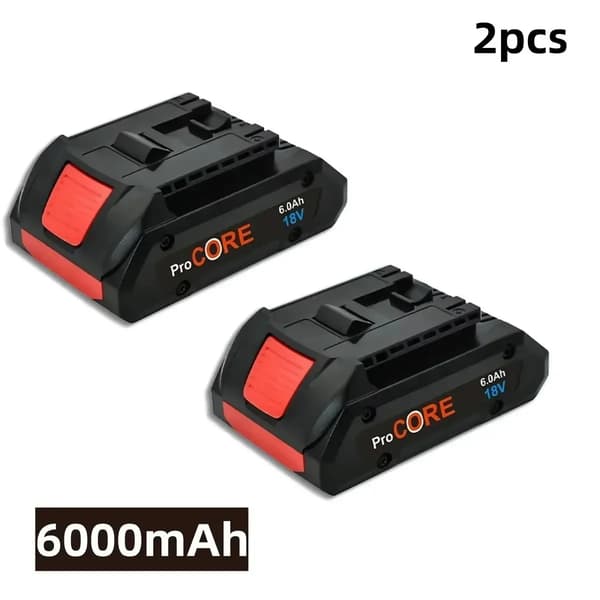 Batteripakke, 6000mAh kapacitet, integreret styringssystem,18V-e, 6.0Ah 2stk