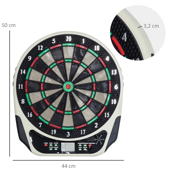 Dartskive, 18 Spiltilstande, LCD Skærm,sort