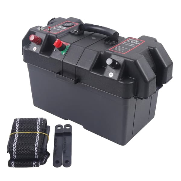 Batteriboks, Holdbar Konstruktion, Dobbelt USB-porte,sort