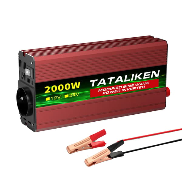 DC/AC Inverter, Smart Temperaturkontroll Fläkt, Digital Display,Europa-e, 220V-e, 24V-b, 2000W-a