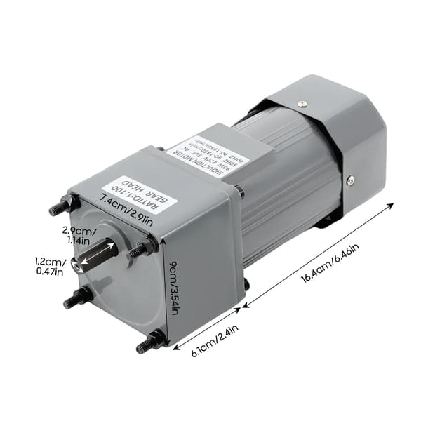 Gear Reducer Motor, 90W Effekt, Variabel Hastighedskontrol,Grå