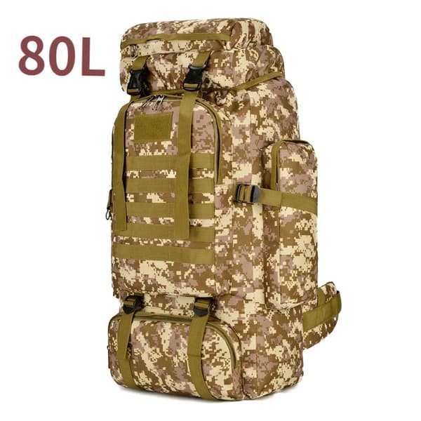 Bjergbestigningspose, Rummelig Kapacitet, Holdbart Design,100L (Ørken)