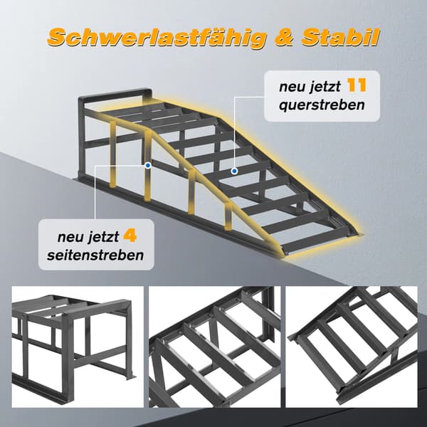 Bilramper, tung belastningskapacitet, halkfri design,Mörkgrå