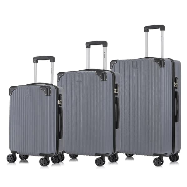 Bagageset, TSA-lås, Lätt och Stötsäker,Mörkgrå (20+24+28 tum)
