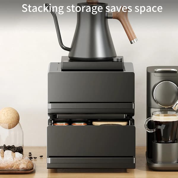 Kaffekapsel Förvaring, Utdragbar Låda, Metallkonstruktion,1PC (PE)