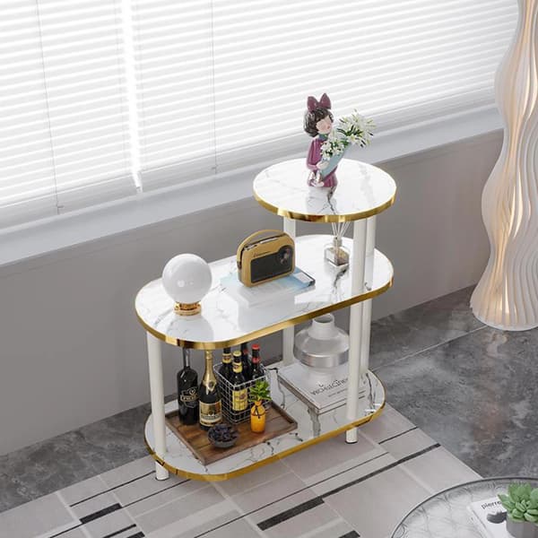 Kaffebord, Moderne Design, Oval Form,hvid