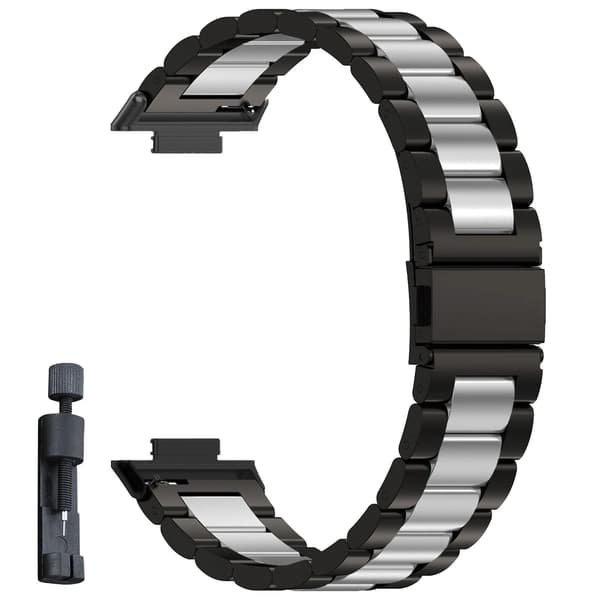 Urrem, Justerbar Rustfrit Stål, Unisex Design,Sort Sølv-a, Til Redmi Watch 4-a
