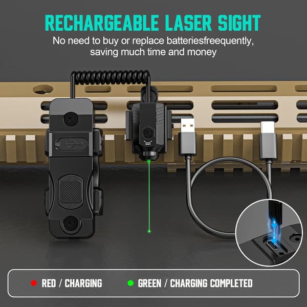Laserpeger, Grøn Laser Præcision, Justerbar Lysstyrke,7004