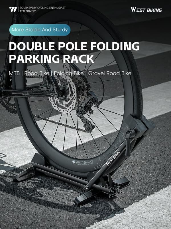 Cykelparkeringställ, Justerbar Höjd, Fällbar Design,svart