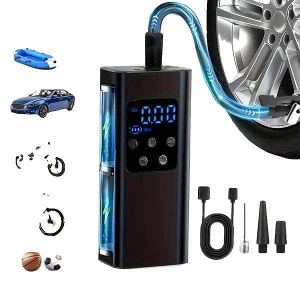 Däckpump, 150PSI, Digital Manometer,Trådlös pump