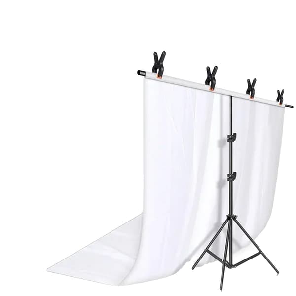 Baggrundsstøtte, Justerbar Tripod, Nem Samling,2x2M Hvid