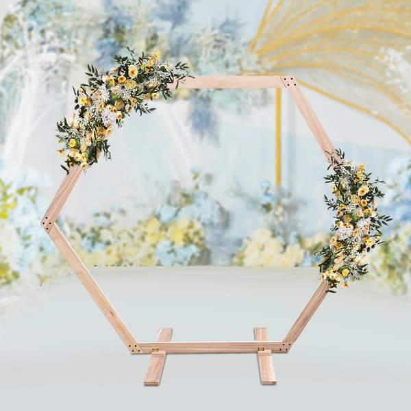 Baggrundsstativ, Naturligt Træmateriale, Hexagonal Design,M, Træfarve