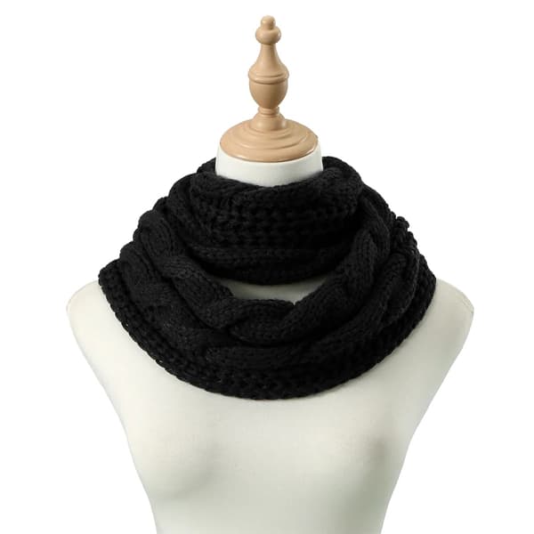 Cirkulær Halstørklæde, Varm Strikket Design, Modeaccessory,WB135-02