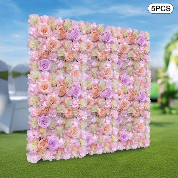 Blomväggspaneler, Elegant Design, Mångsidig för Evenemang,Rosa