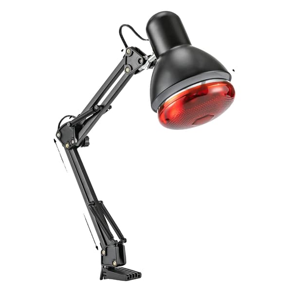 Infrarød Terapi Lampe, 360° Justerbart Hoved, Foldbart Design,Sort
