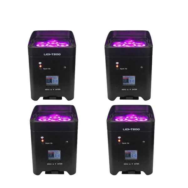 LED Parivalo, Langaton Ohjaus,4 Valot, Musta