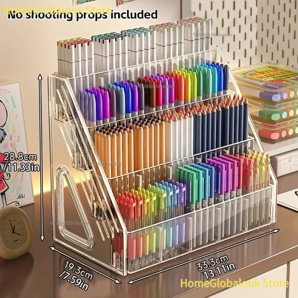 Skrivebordsorganisator, Stor Kapacitet, Multi-Compartment Design,4 Lag 20 Gitter
