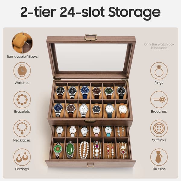Ur Organizer, 2-Lags Design, 24 Rum,Brun