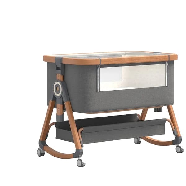 Babyseng, Justerbar Højde, Mobil Design,Høj version guld grå