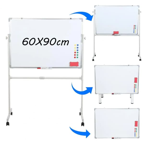 Whiteboard, Justerbar Höjd, Mobil Design,60x90cm