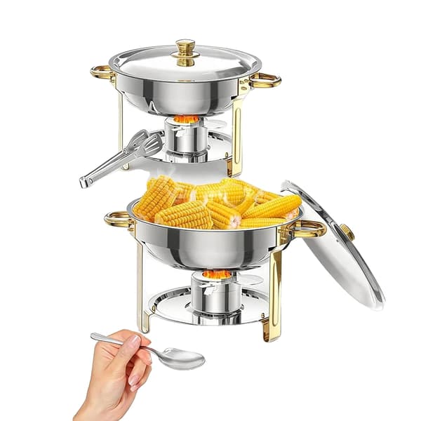 Chafing Dish, 5 Quart Kapacitet, Rustfrit Stål Konstruktion,2pcs