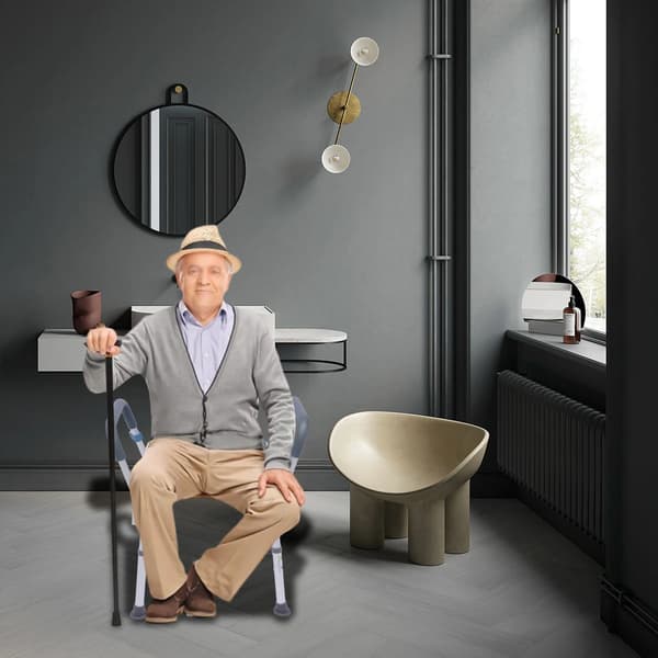 Duschstol, Justerbar Höjd, Lätt Design,Vit