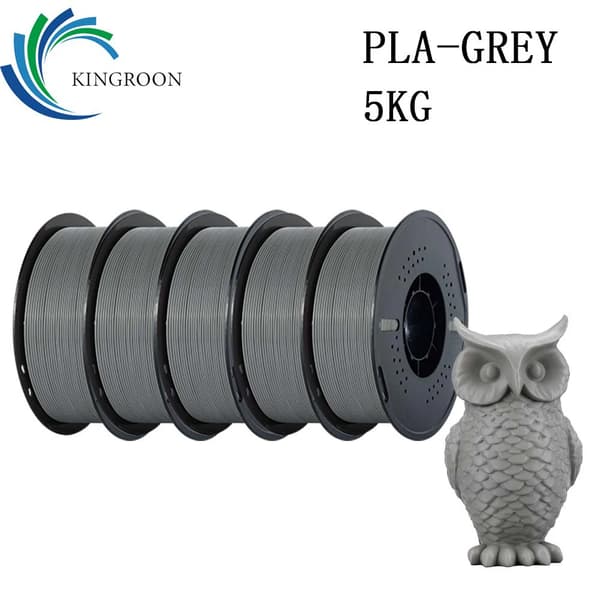 3D Filament, Højkvalitets PLA Materiale, Multi-Farve Muligheder,5KG Grå