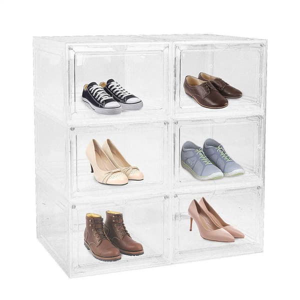 Skoförvaringslåda, Tungt plastmaterial, Stapelbar design, Transparent visning, Plug-in montering, Ventilationshål