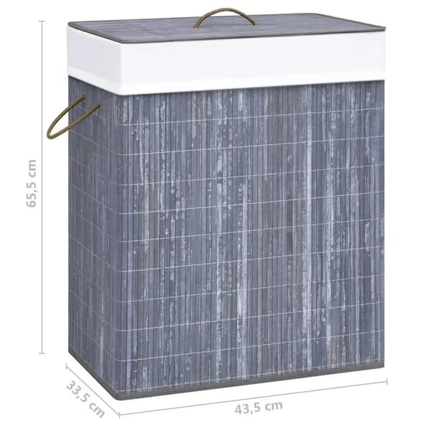 Vasketøjskurv, Bambusmateriale, 83 L Kapacitet,MULTI