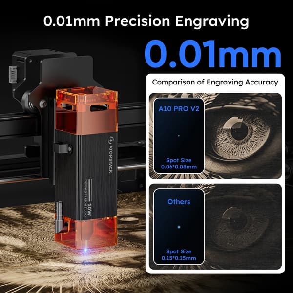 Lasergraver, 10W Effekt, Ultra-Fin Precision,EU-kontakt