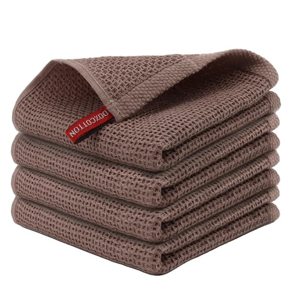 Bomullshanddukar, Hållbar Bivaxdesign, Superabsorberande,4st-a, Kaffe