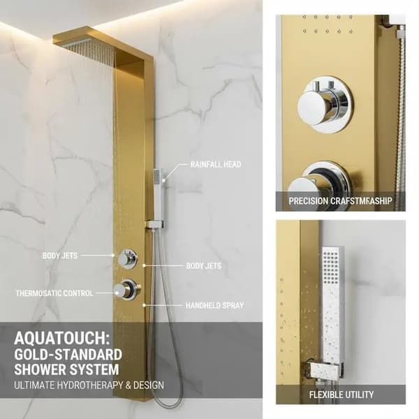 Bruserpanel System, Multifunktionelle Tilstande, Elegant Design,gylden