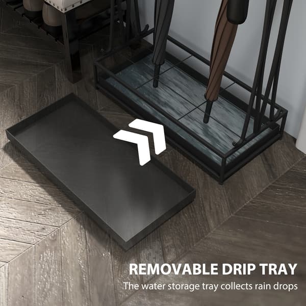 Paraplyställ, Pulverlackerat Stål, Modern Design, svart