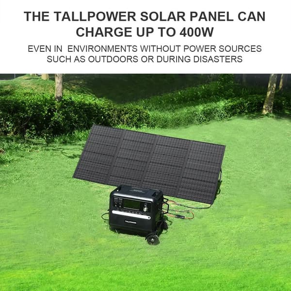 Solpanel, Høj Effektivitet, 400W Strøm, Justerbart Vinkel Design, Sort,TP400