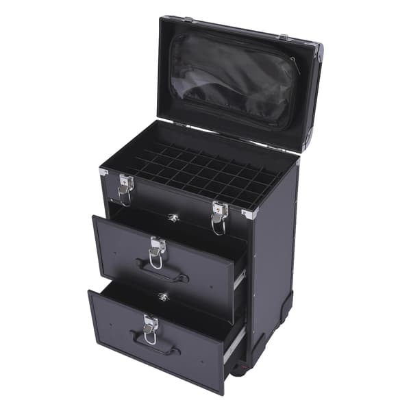Makeup Train Case, 3 Lag, Høj Belastningskapacitet,sort