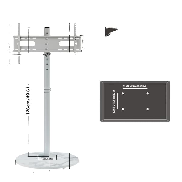 TV-stativ, Højdejusterbart, Robust Mobilt Design,HVID