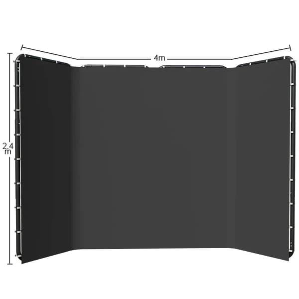 Baggrundsstandramme, Justerbart Design, Robust Konstruktion,240x400cm Sort